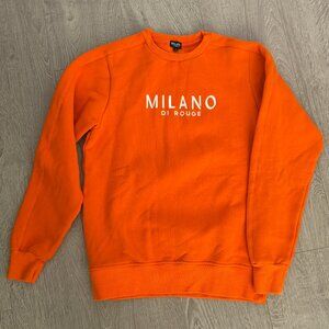 Milano Di Rouge Orange Logo Crewneck Sweatshirt | Size S